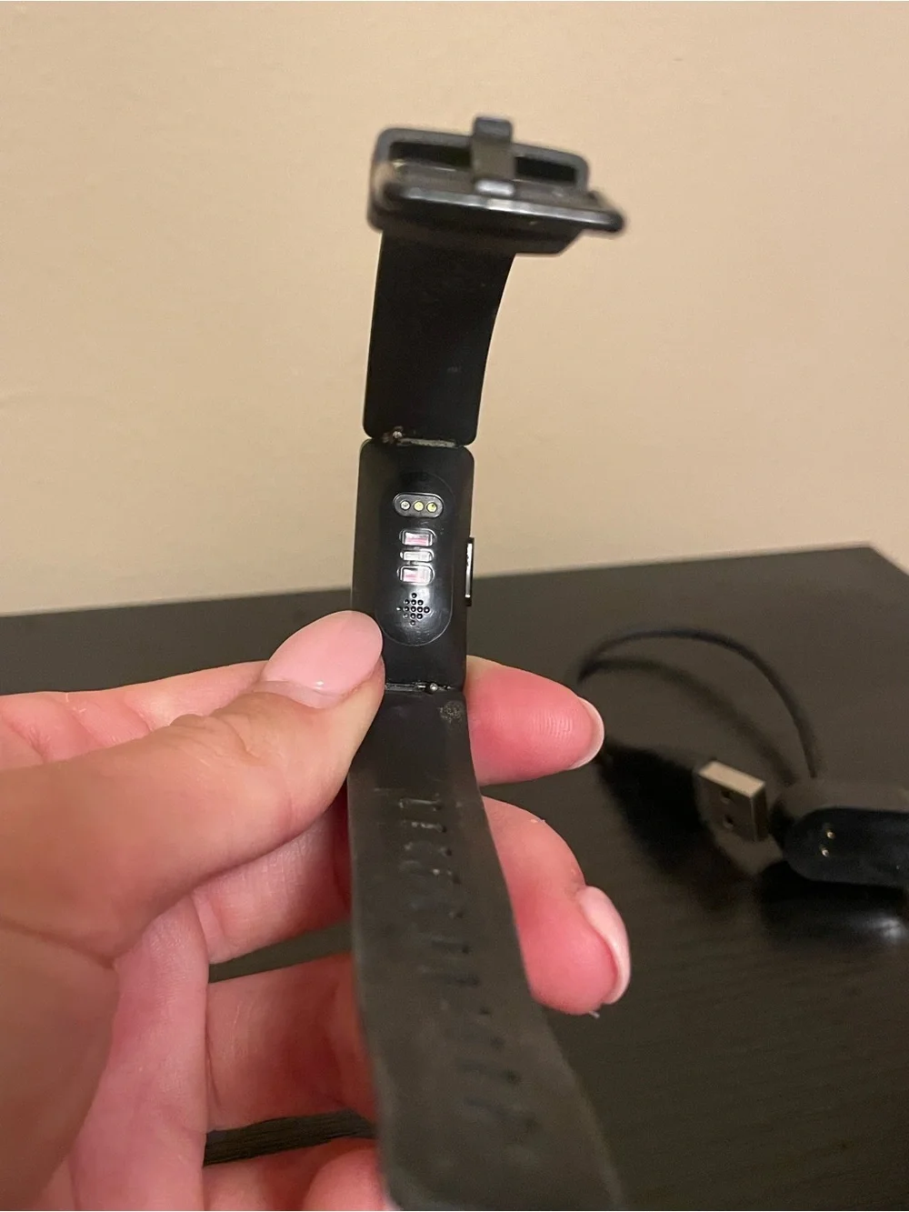fitbit Black Silicone Fitness Tracker with Slim Display